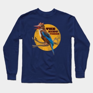 Low polygon art of The king fisher bird with grunge texture. Long Sleeve T-Shirt